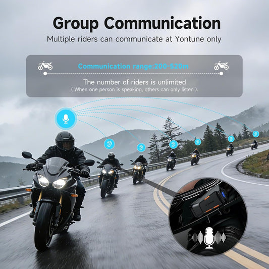 YONTUNE C2 Motorcycle Helmet Bluetooth Headset