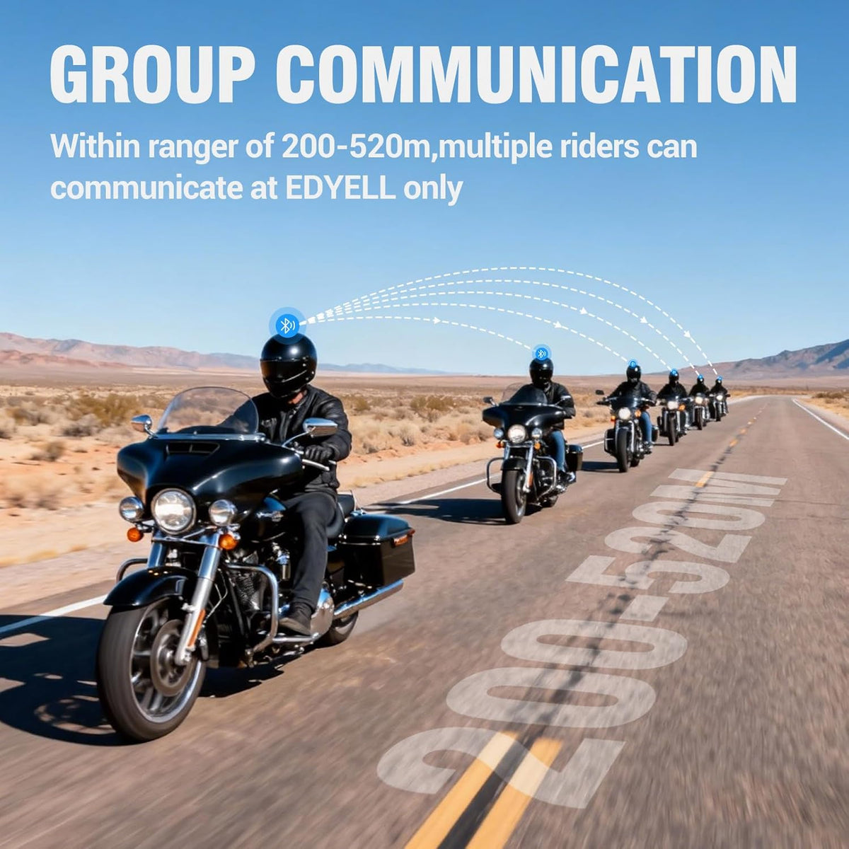 EDYELL A1 NEW Intercom Motorcycle Bluetooth Headsets, Smart LED Display