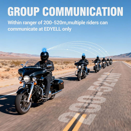EDYELL A1 NEW Intercom Motorcycle Bluetooth Headsets, Smart LED Display