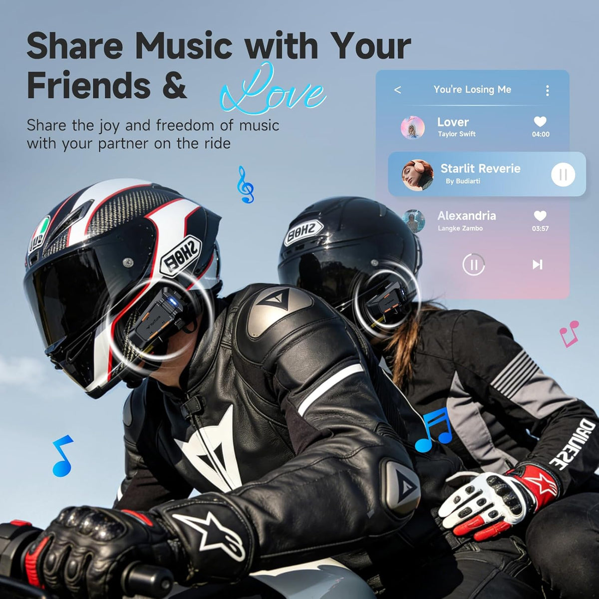YONTUNE C2 Motorcycle Helmet Bluetooth Headset