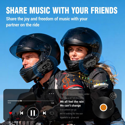 EDYELL A1 NEW Intercom Motorcycle Bluetooth Headsets, Smart LED Display