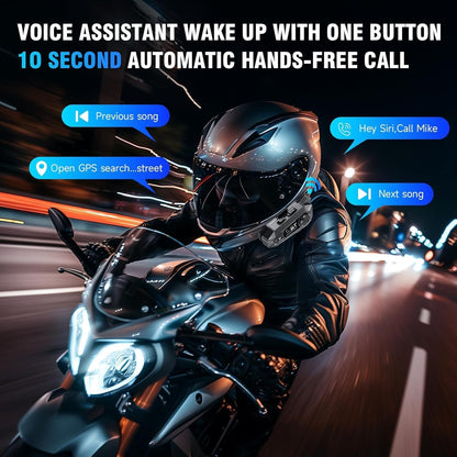 EDYELL A1 NEW Intercom Motorcycle Bluetooth Headsets, Smart LED Display
