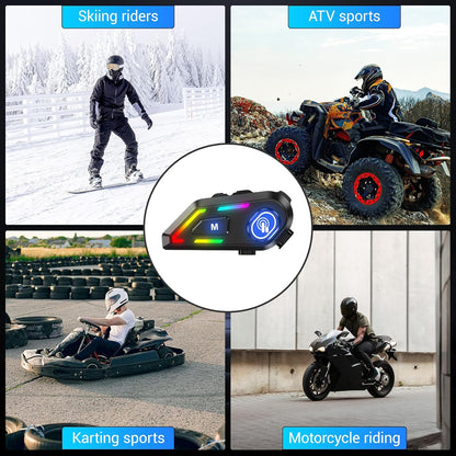 EDYELL C5 Motorcycle Helmet Bluetooth on ear Headset,
