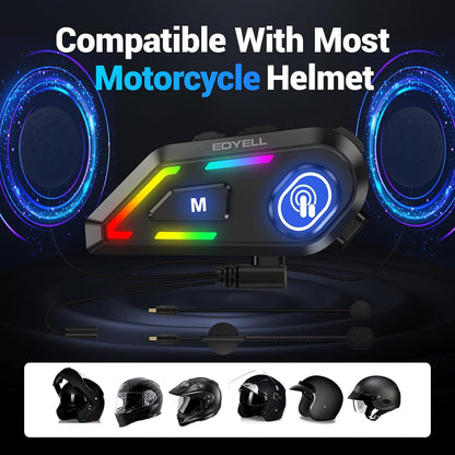EDYELL C5 Motorcycle Helmet Bluetooth on ear Headset,