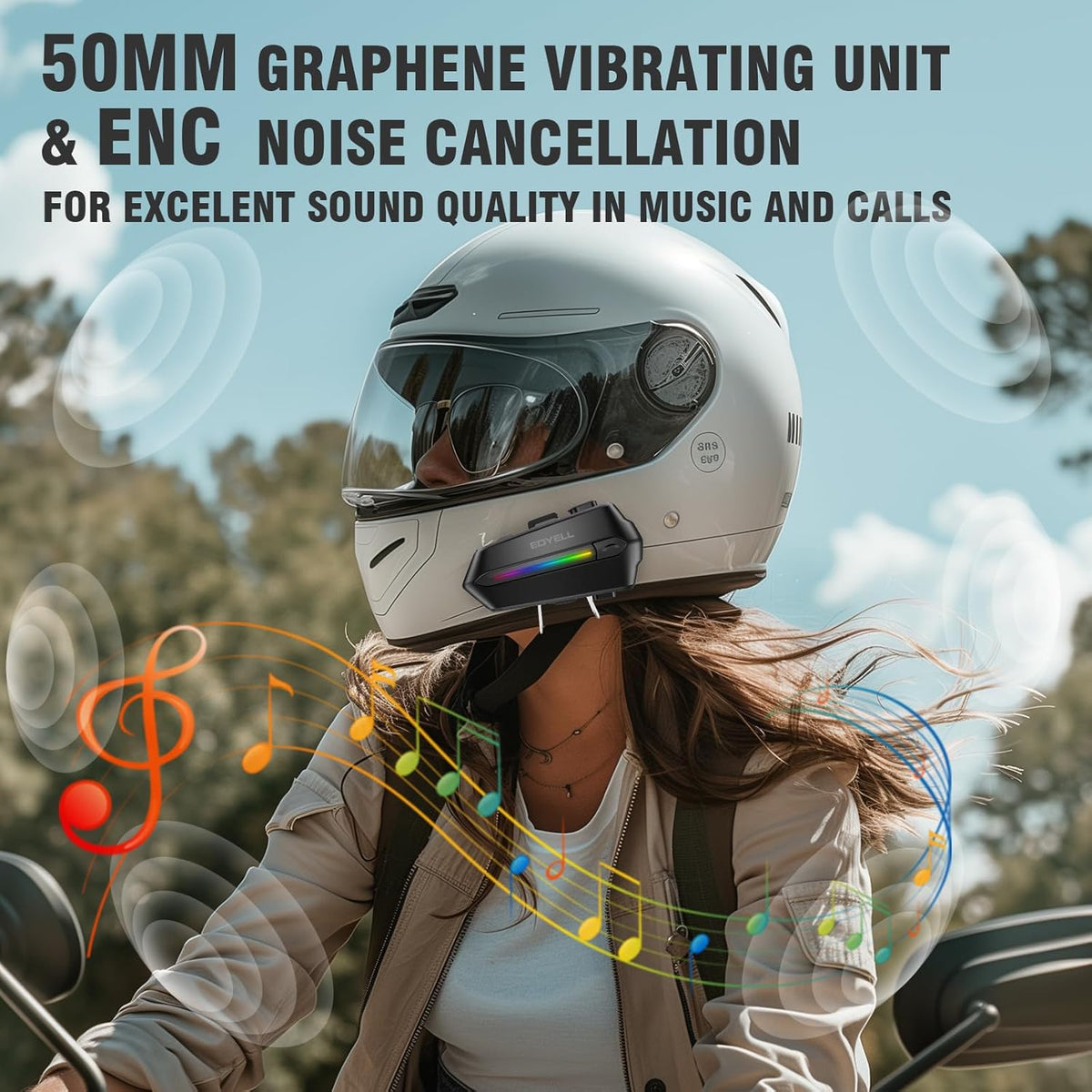 EDYELL C5S Bluetooth Dual Earphone for Helmet