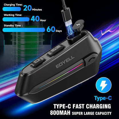 EDYELL C5S Bluetooth Dual Earphone for Helmet